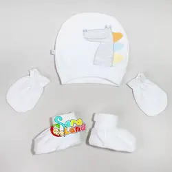 ست کلاه و دستکش و پاپوش نوزادی طرح تمساح