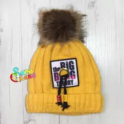 کلاه بافت نوزاد داخل خز طرح بیگ بنگ تئوری