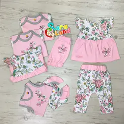 تاپ رکابی نوزاد دخترانه طرح گل رز نی نی سان