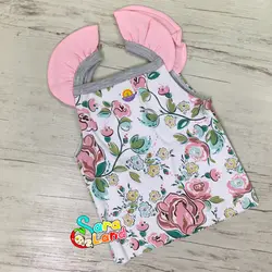 تاپ رکابی نوزاد دخترانه طرح گل رز نی نی سان