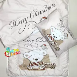 سرویس خواب مسافرتی نوزاد سه تکه طرح خرس و شال گردن نسکافه ای