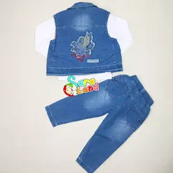 ست بلوز و جلیقه و شلوار جین نوزاد