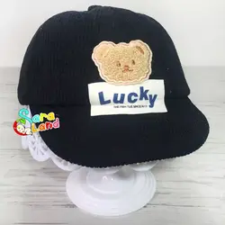 کلاه آفتابی نوزاد مخمل طرح لاکی