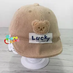 کلاه آفتابی نوزاد مخمل طرح لاکی