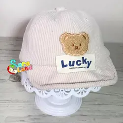 کلاه آفتابی نوزاد مخمل طرح لاکی