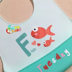 پیشبند سیلیکونی نوزاد طرح ماهی