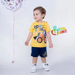 ست تاپ و شلوارک نوزاد پسرانه طرح تراکتور