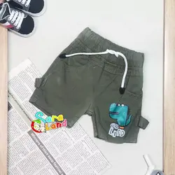 شلوارک کتان نوزاد طرح دایناسور رنگی