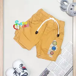 شلوارک کتان نوزاد طرح شکلک رنگی