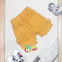 شلوارک کتان نوزاد طرح شکلک رنگی