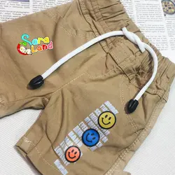شلوارک کتان نوزاد طرح شکلک رنگی