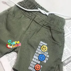 شلوارک کتان نوزاد طرح شکلک رنگی