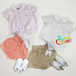 ست پیراهن و شلوارک نوزاد دخترانه اکلیلی