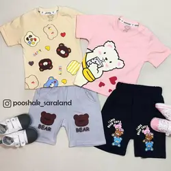 ست بلوز و شلوارک طرح خرس