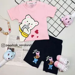 ست بلوز و شلوارک طرح خرس