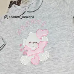 سرهمی نوزاد دخترانه طرح خرس و قلب رنگی