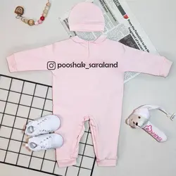سرهمی نوزاد دخترانه طرح خرس و قلب رنگی