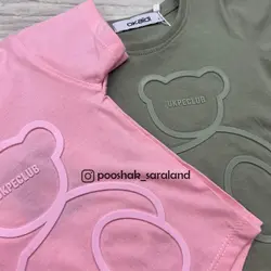 ست بلوز و شلوارک جین نوزاد طرح خرس رنگی