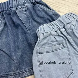 ست بلوز و شلوارک جین نوزاد طرح خرس رنگی