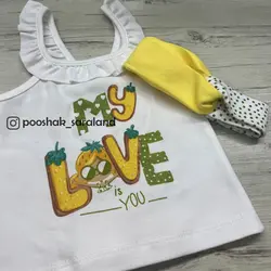 ست تاپ و شلوارک نوزاد دخترانه دانالو طرح LOVE