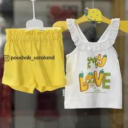 ست تاپ و شلوارک نوزاد دخترانه دانالو طرح LOVE