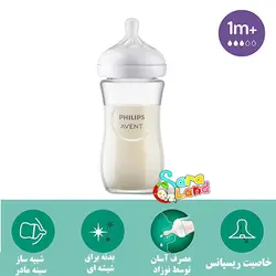 شیشه شیر نچرال ریسپانس پیرکس اونت ظرفیت 240 میلی لیتر