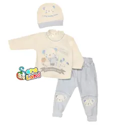 بلوز و شلوار مخمل طرح خرس و بولینگ