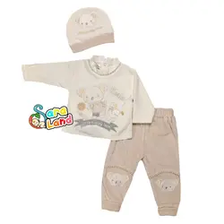 بلوز و شلوار مخمل طرح خرس و بولینگ