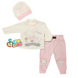 بلوز و شلوار مخمل طرح خرس و بولینگ