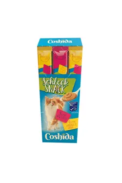 بستنی گربه کوشیدا طعم مرغ و جگر و سالمون نروژی ۱۱۲ گرمی | COSHIDA Cats Schleck-Snack different types