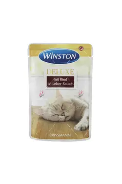 پوچ گربه بالغ وینستون مدل دلوکس با طعم گوشت گاو در سس جگر | Winston Deluxe Adult Cat Wet with Beef in Liver Sauce