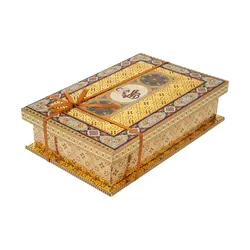 گز لقمه مخلوط پسته و بادام 28 درصد جعبه طرح خاتم