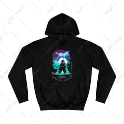 هودی مشکی طرح انیمه Demon Slayer کد 2