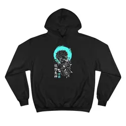 هودی مشکی طرح انیمه jujutsu kaisen