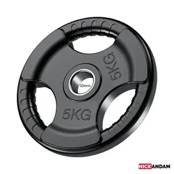 وزنه هالتر 5کیلویی تمام لاستیک فرمونی سوراخ 50mm - نیک اندام