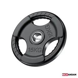 خرید وزنه هالتر 15کیلویی تمام لاستیک فرمونی سوراخ 50mm - نیک اندام