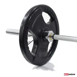 خرید وزنه هالتر 20کیلویی تمام لاستیک فرمونی سوراخ 50mm - نیک اندام