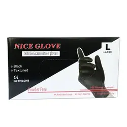 دستکش لاتکس نیتریل نایس گلو مدل تاتو کاری سایز لارج بسته 100 عددی