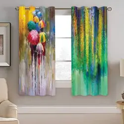 پرده نیروانا طرح نقاشی چتر مدل هازان کد 8393 سایز 140×200 سانتی متر