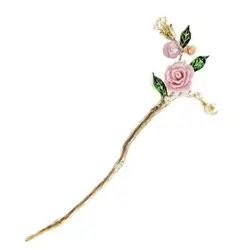 گیره مو زنانه مدل کانزاشی ژاپنی طرح گل رز کد brg 2756