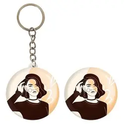 پیکسل خندالو مدل دختر قوی Girl Power کد 28955 به همراه جاکلیدی