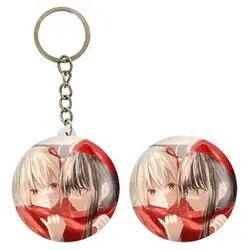 پیکسل خندالو مدل تاکینا و چیساتو انیمه لیکوریس ریکویل Lycoris Recoil کد 23031 به همراه جاکلیدی