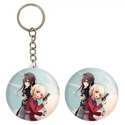 پیکسل خندالو مدل چیساتو و تاکینا انیمه لیکوریس ریکویل Lycoris Recoil کد 22976 به همراه جاکلیدی