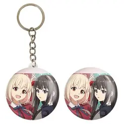 پیکسل خندالو مدل تاکینا و چیساتو انیمه لیکوریس ریکویل Lycoris Recoil کد 23095 به همراه جاکلیدی