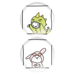 پیکسل خندالو مدل عاشقانه خرگوش و دایناسور کد A111 مجموعه 2 عددی