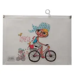 پوشه مدل زیپ دار طرح دختر دوچرخه سوار