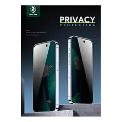 محافظ صفحه نمایش امنیتی گرین مناسب گوشی آیفون 14 پرومکس مدل GREEN LION 9H STEVE PRIVACY GLASS 14 PROMAX