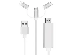 کابل HDMI سه کاره آنتن مدل ONTEN OTN-7537A FOR LIGHTNING/TYPE C/MICRO