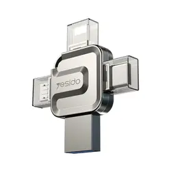 مبدل OTG و فلش مموری 4 سر یسیدو 128 گیگابایت YESIDO FL15 128GB Flash Drive