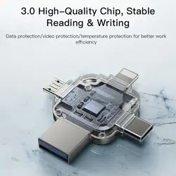 مبدل OTG و فلش مموری 4 سر یسیدو 128 گیگابایت YESIDO FL15 128GB Flash Drive